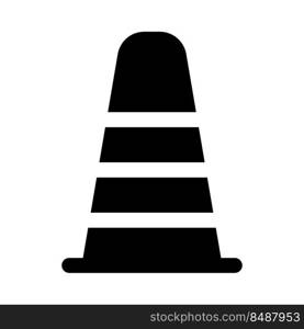 Traffic cone placed on road for caution.