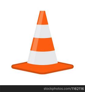 Traffic cone vector icon isolated on white background
