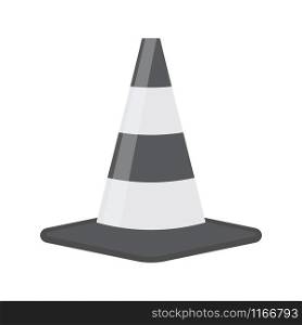 Traffic cone vector icon isolated on white background