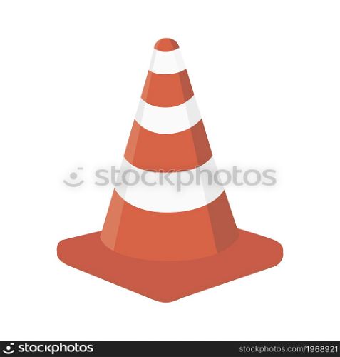 Traffic cone vector icon isolated on white background stock illustration. Traffic cone vector icon isolated on white background stock