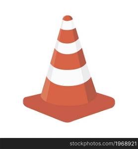 Traffic cone vector icon isolated on white background stock illustration. Traffic cone vector icon isolated on white background stock