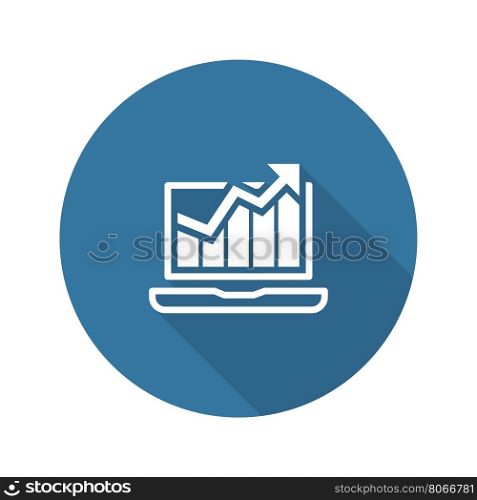 Traffic Icon. Flat Design.. Traffic Icon. Flat Design. Isolated Illustration. App Symbol or UI element. Laptop with Growing Graph.