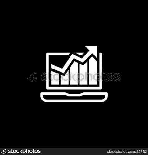 Traffic Icon. Flat Design.. Traffic Icon. Flat Design. Isolated Illustration. App Symbol or UI element. Laptop with Growing Graph.