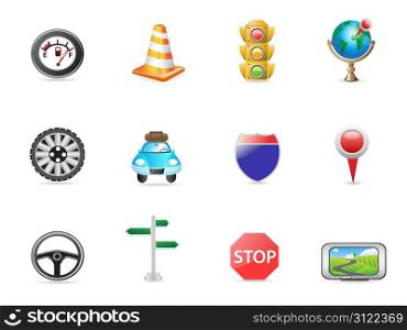 traffic icon set for design