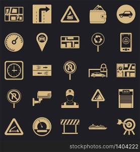 Traffic icons set. Simple set of 25 traffic vector icons for web for any design. Traffic icons set, simple style