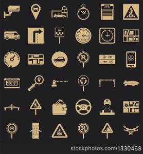 Traffic icons set. Simple style of 36 traffic vector icons for web for any design. Traffic icons set, simple style
