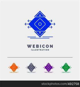 Traffic, Lane, road, sign, safety 5 Color Glyph Web Icon Template isolated on white. Vector illustration. Vector EPS10 Abstract Template background