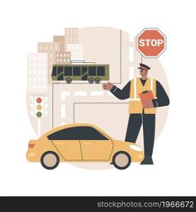 Traffic laws abstract concept vector illustration. Traffic code, obey laws and regulations, driving license, vehicle movement rules, road safety, violation fine, international abstract metaphor.. Traffic laws abstract concept vector illustration.