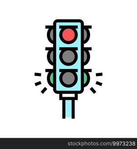 traffic light color icon vector. traffic light sign. isolated symbol illustration. traffic light color icon vector illustration
