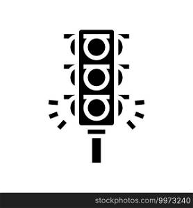 traffic light glyph icon vector. traffic light sign. isolated contour symbol black illustration. traffic light glyph icon vector illustration