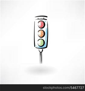 traffic light grunge icon