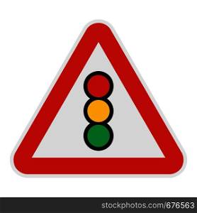 Traffic light icon. Flat illustration of traffic light vector icon for web.. Traffic light icon, flat style.