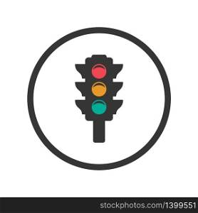 traffic light icon in trendy flat style