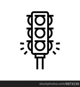traffic light line icon vector. traffic light sign. isolated contour symbol black illustration. traffic light line icon vector illustration