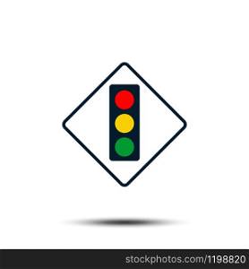 Traffic light Road Sign Vector Logo Template Illustration EPS 10