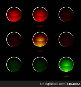 Traffic light sequence with drop shadow and silver bevel