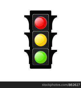 Traffic Light Vector Icon on White, stock vector illustration
