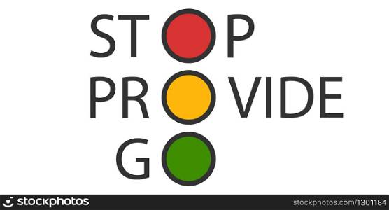 traffic light vector icon with action commands