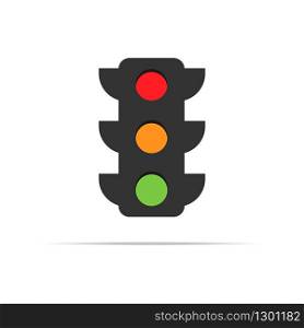 traffic light vector icon with many color sections