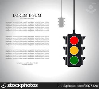Traffic light, vector illustration with place for your text.