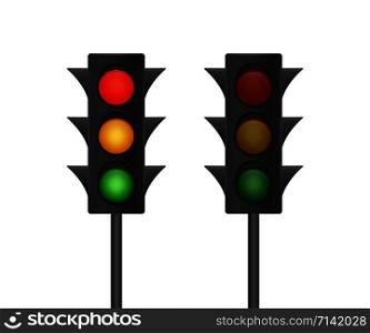 Traffic lights isolated on white background. Vector stock illustration. Traffic lights isolated on white background. Vector stock illustration.
