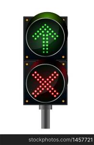 Traffic lights stop arrow with crossword light.vector