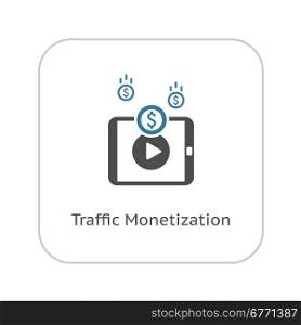 Traffic Monetization Icon. Business Concept. Flat Design. Isolated Illustration.. Traffic Monetization Icon. Business Concept. Flat Design.