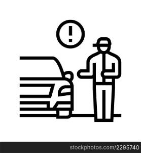 traffic offense line icon vector. traffic offense sign. isolated contour symbol black illustration. traffic offense line icon vector illustration