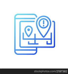 Traffic regulation gradient linear vector icon. Navigation information on mobile app. Internet of Things. Thin line color symbol. Modern style pictogram. Vector isolated outline drawing. Traffic regulation gradient linear vector icon