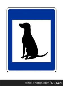 Traffic sign for dogs waiting to be picked up