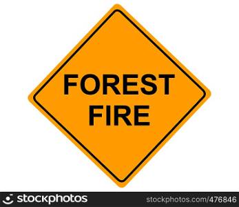 Traffic sign Forest Fire on white