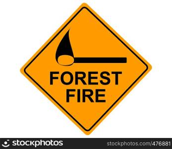 Traffic sign Forest Fire on white