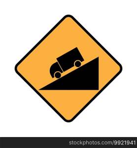 traffic sign icon, downhill road sign,vector illustration symbol design