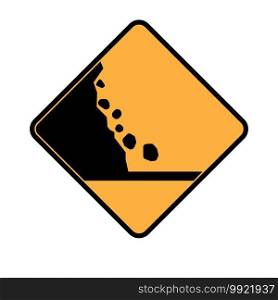 traffic sign icon, landslide prone sign, vector illustration symbol design