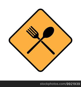 traffic sign icon, restaurant approaching sign,vector illustration symbol design