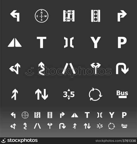 Traffic sign icons on gray background, stock vector