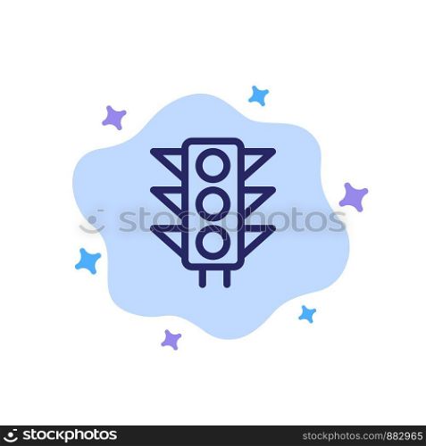 Traffic, Sign, Light, Road Blue Icon on Abstract Cloud Background