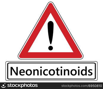 Traffic sign with exclamation mark for neonics