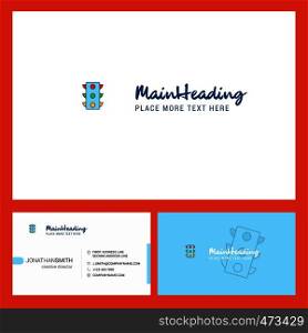 Traffic signals Logo design with Tagline & Front and Back Busienss Card Template. Vector Creative Design