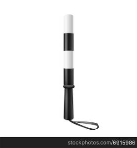 Traffic Stick Vector. Policeman Or Officer Traffic Control Regulation Equipment. Illustration Isolated On White. Traffic Stick Vector. Policeman Or Officer Traffic Control Regulation Equipment. Illustration Isolated
