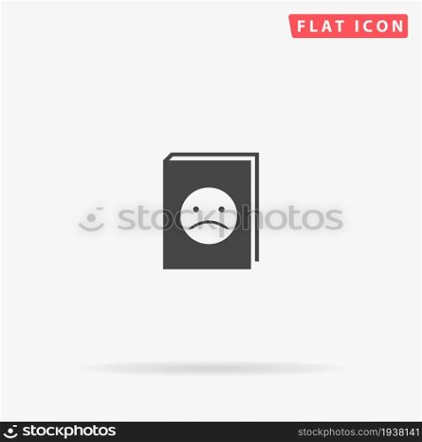 Tragedy Book flat vector icon. Glyph style sign. Simple hand drawn illustrations symbol for concept infographics, designs projects, UI and UX, website or mobile application.. Tragedy Book flat vector icon