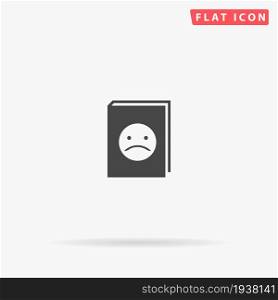 Tragedy Book flat vector icon. Glyph style sign. Simple hand drawn illustrations symbol for concept infographics, designs projects, UI and UX, website or mobile application.. Tragedy Book flat vector icon