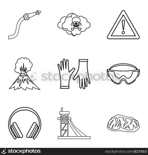 Tragical icons set. Outline set of 9 tragical vector icons for web isolated on white background. Tragical icons set, outline style