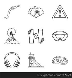 Tragical icons set. Outline set of 9 tragical vector icons for web isolated on white background. Tragical icons set, outline style