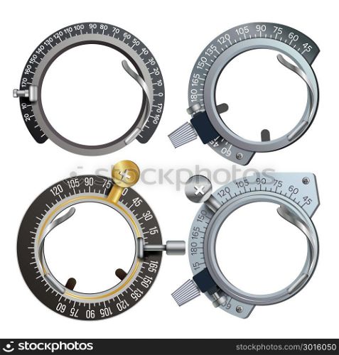 Trail Frame Set Vector. Healthcare Diopter Instrument. Medical Equipment Isolated Illustration. Trail Frame Set Vector. Healthcare Diopter Instrument. Medical Equipment Illustration