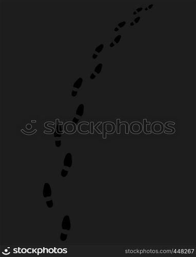 Trail of shoes prints on a gray background