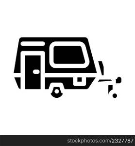 trailer camping glyph icon vector. trailer camping sign. isolated contour symbol black illustration. trailer camping glyph icon vector illustration