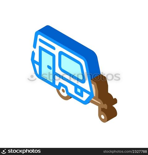 trailer camping isometric icon vector. trailer camping sign. isolated symbol illustration. trailer camping isometric icon vector illustration