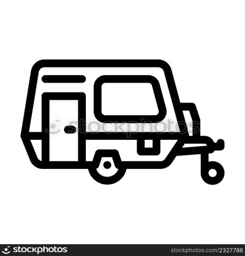 trailer camping line icon vector. trailer camping sign. isolated contour symbol black illustration. trailer camping line icon vector illustration