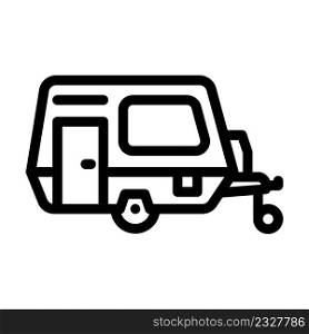 trailer camping line icon vector. trailer camping sign. isolated contour symbol black illustration. trailer camping line icon vector illustration